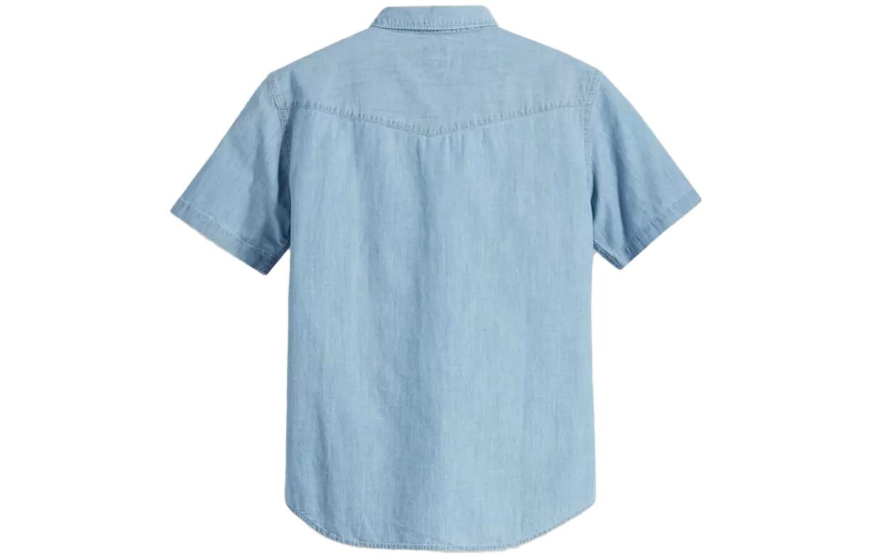 Рубашка Levi's Short Sleeve Relaxed Fit Western, светло-синий — фото 3