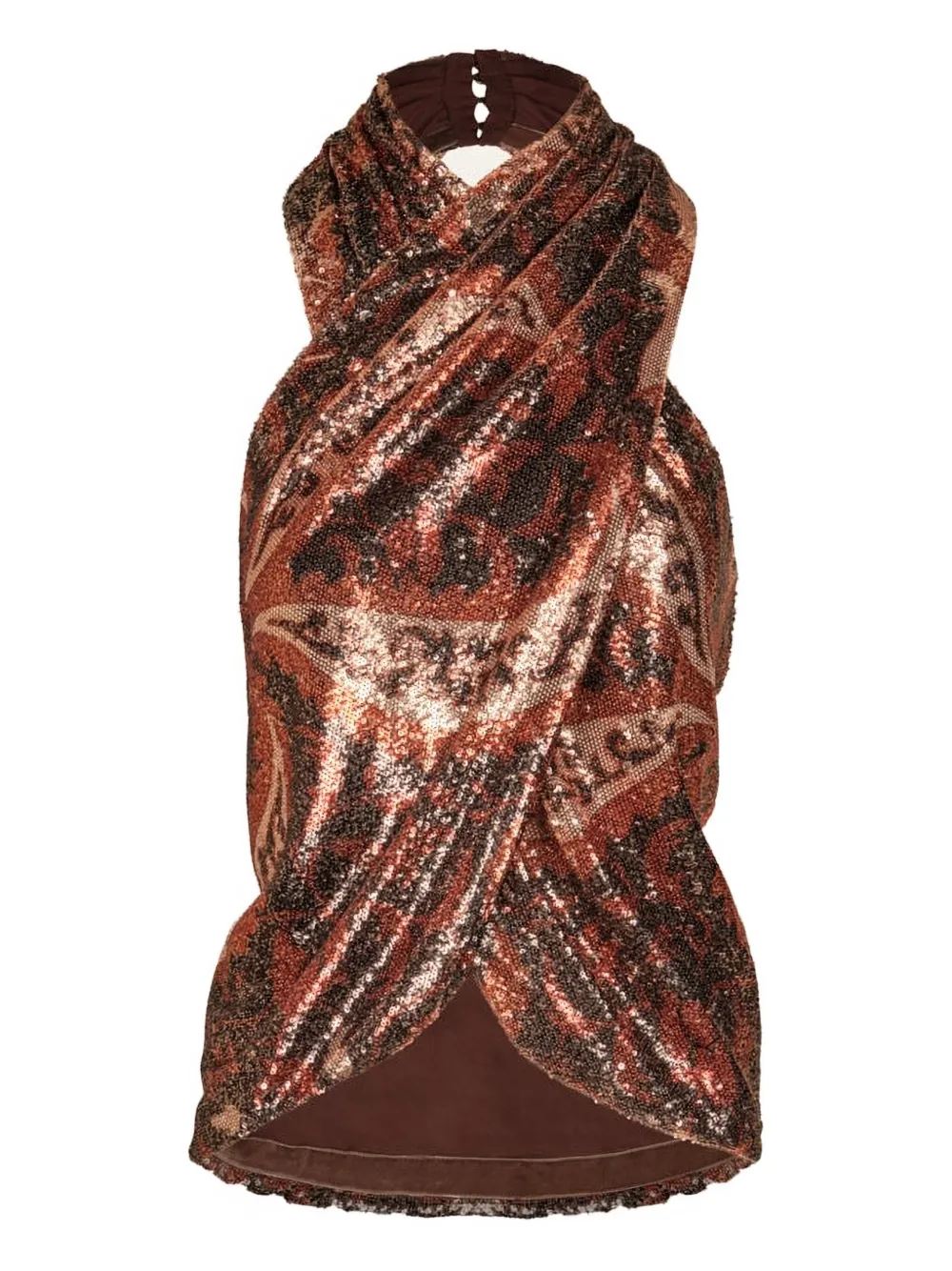 

Блестящий топ с пайетками "морозное сияние" Johanna Ortiz, черный