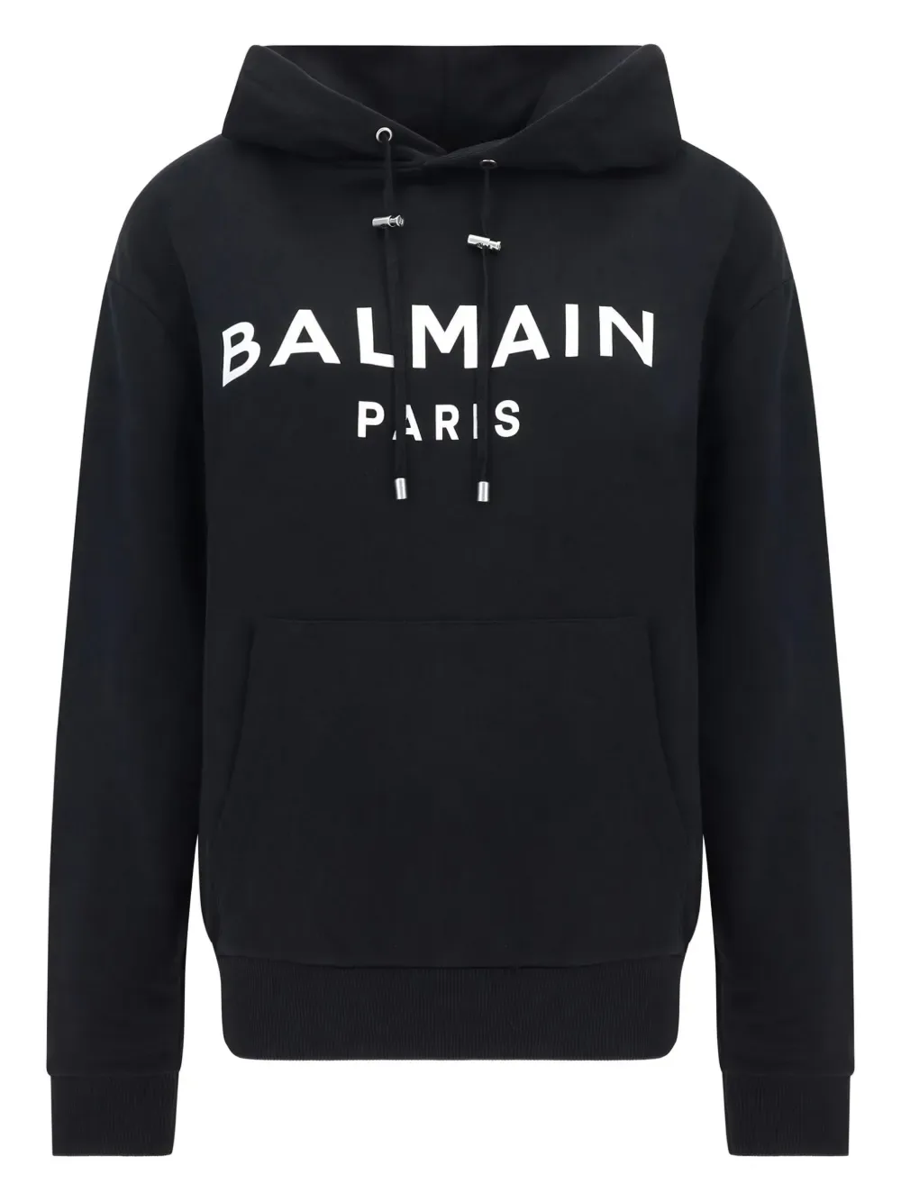 

Худи из хлопка с логотипом Balmain, черный