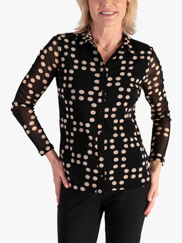 

Топ с геометрическим сетчатым узором chesca, Black/Cream