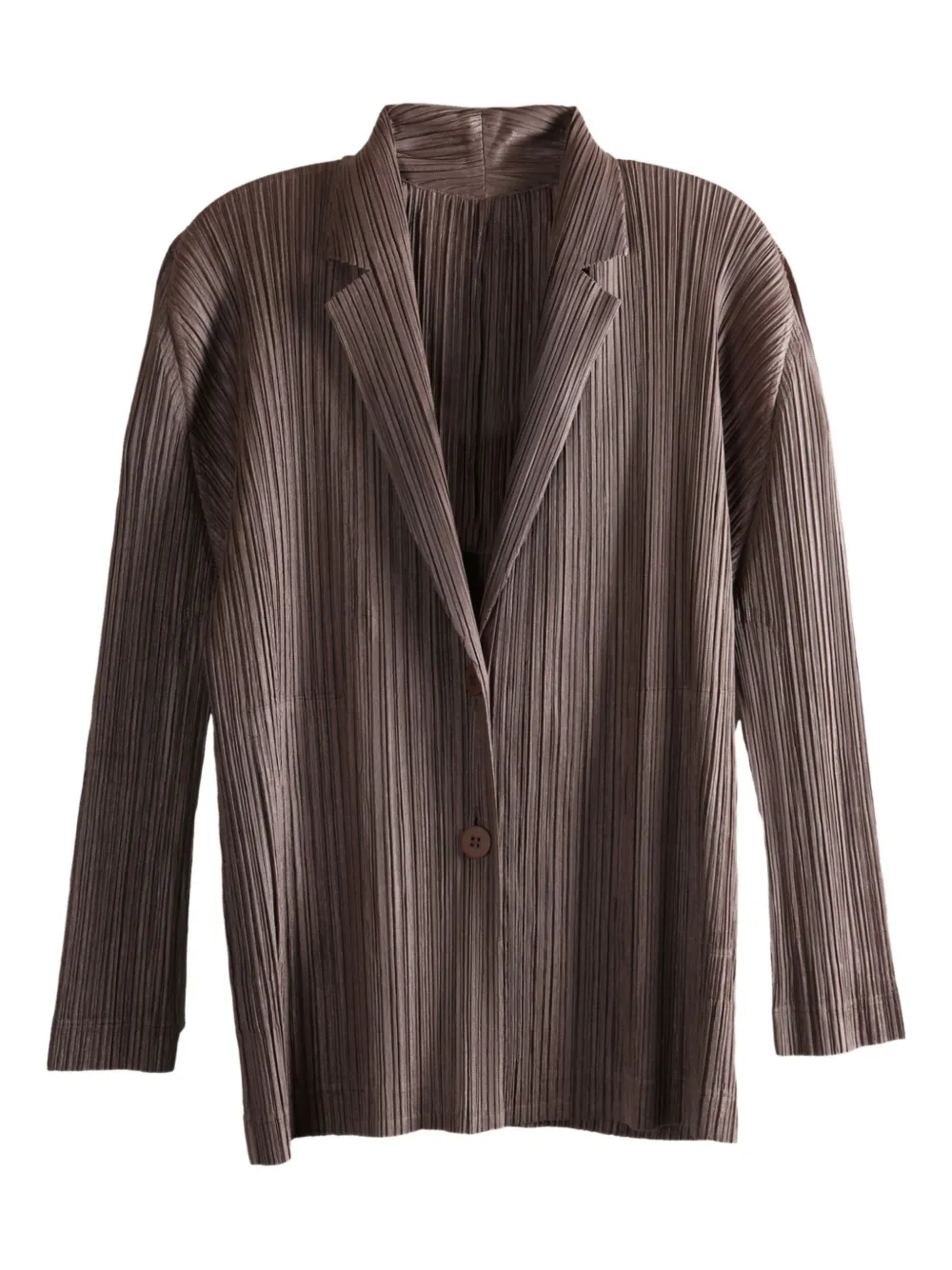 

Пиджак с пуговицами и плиссировкой Pleats Please Issey Miyake, коричневый