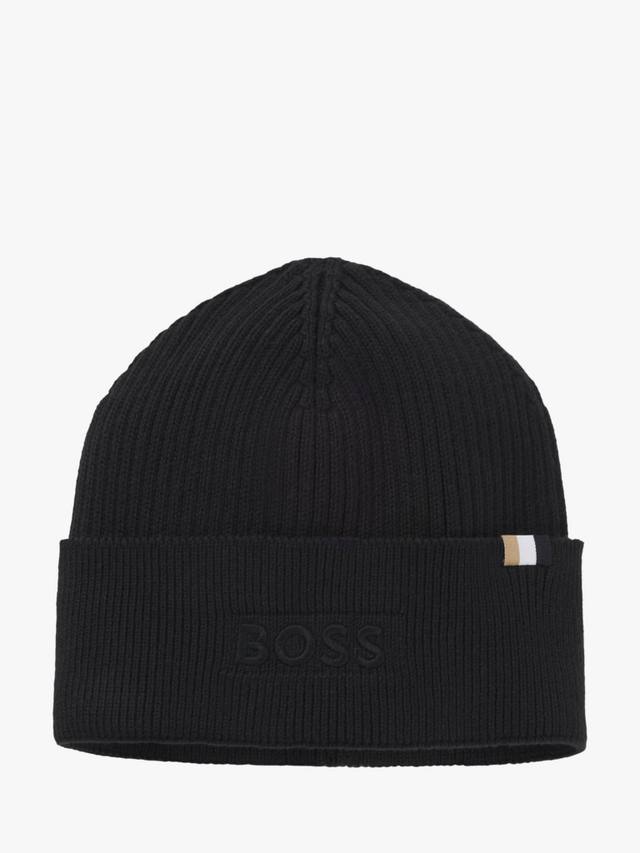 

Хлопковая вязаная шапка HUGO BOSS, Black