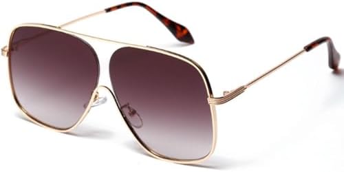 

Солнцезащитные очки большого размера 2027 года, квадратной формы, для женщин и мужчин, с металлической оправой, градиентные солнцезащитные очки в стиле панк MTZJH, Gradient Grey