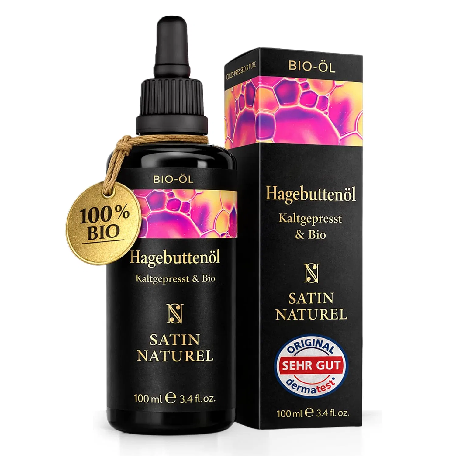 Масло для лица Satin Naturel — Органическое масло шиповника «Rosa Canina» от , , Rosehip Oil, 100 мл