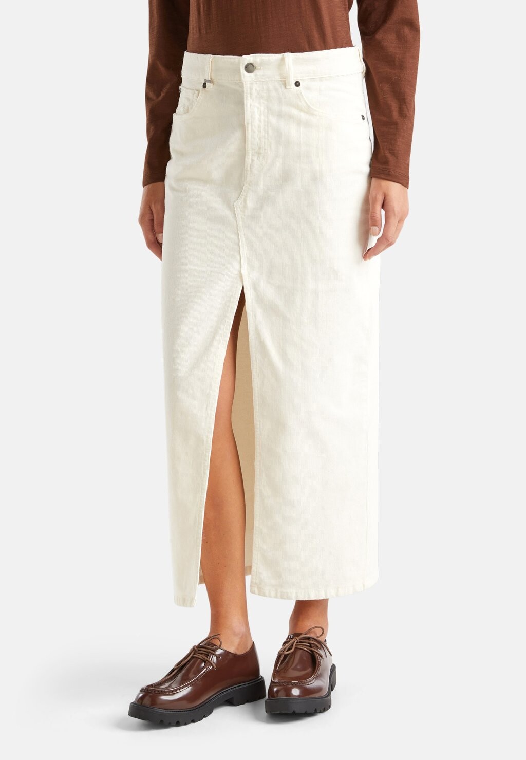 

Юбка макси LONG STRETCH GARMENT DYED WITH FRONT SPLIT United Colors of Benetton, бежевый