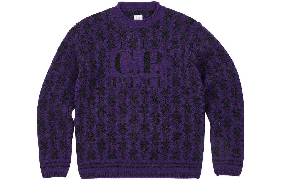 

C P Company вязаный свитер из кашемира PALACE, фиолетовый