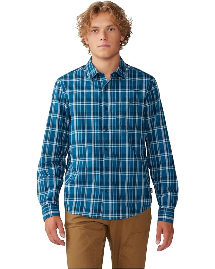 

Рубашка Mountain Hardwear Big Cottonwood Canyon Long Sleeve, цвет Dark Caspian Trailhead Plaid