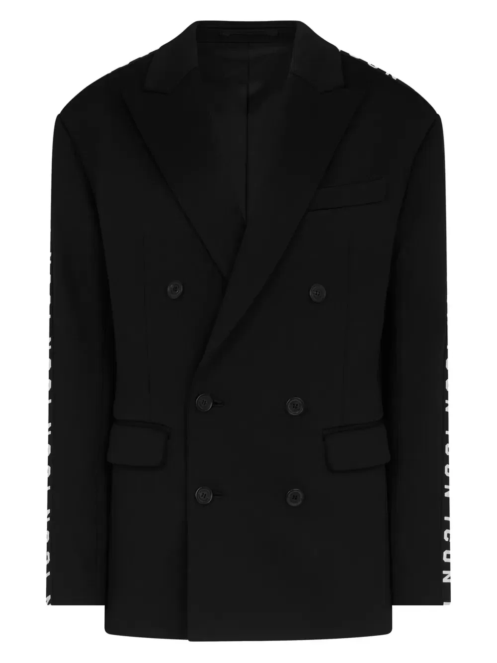 Костюм с двубортным пиджаком и логотипом Dsquared2, черный — фото 3
