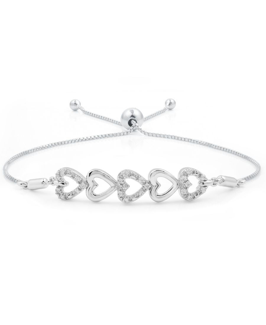 

Браслет с бриллиантами (1/6 карата) из стерлингового серебра Macy's, Silver