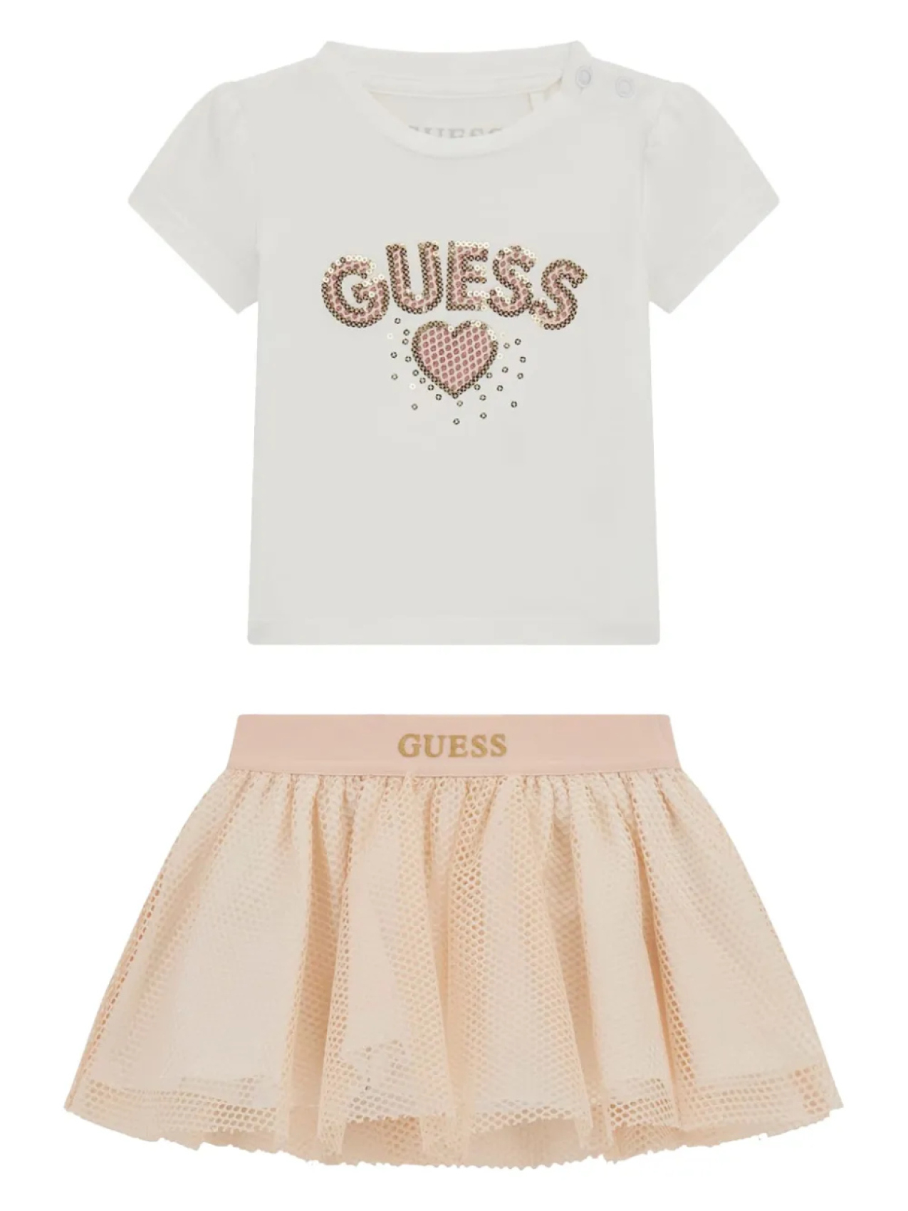 

Юбка с логотипом и поясом для детей guess guess kids, белый