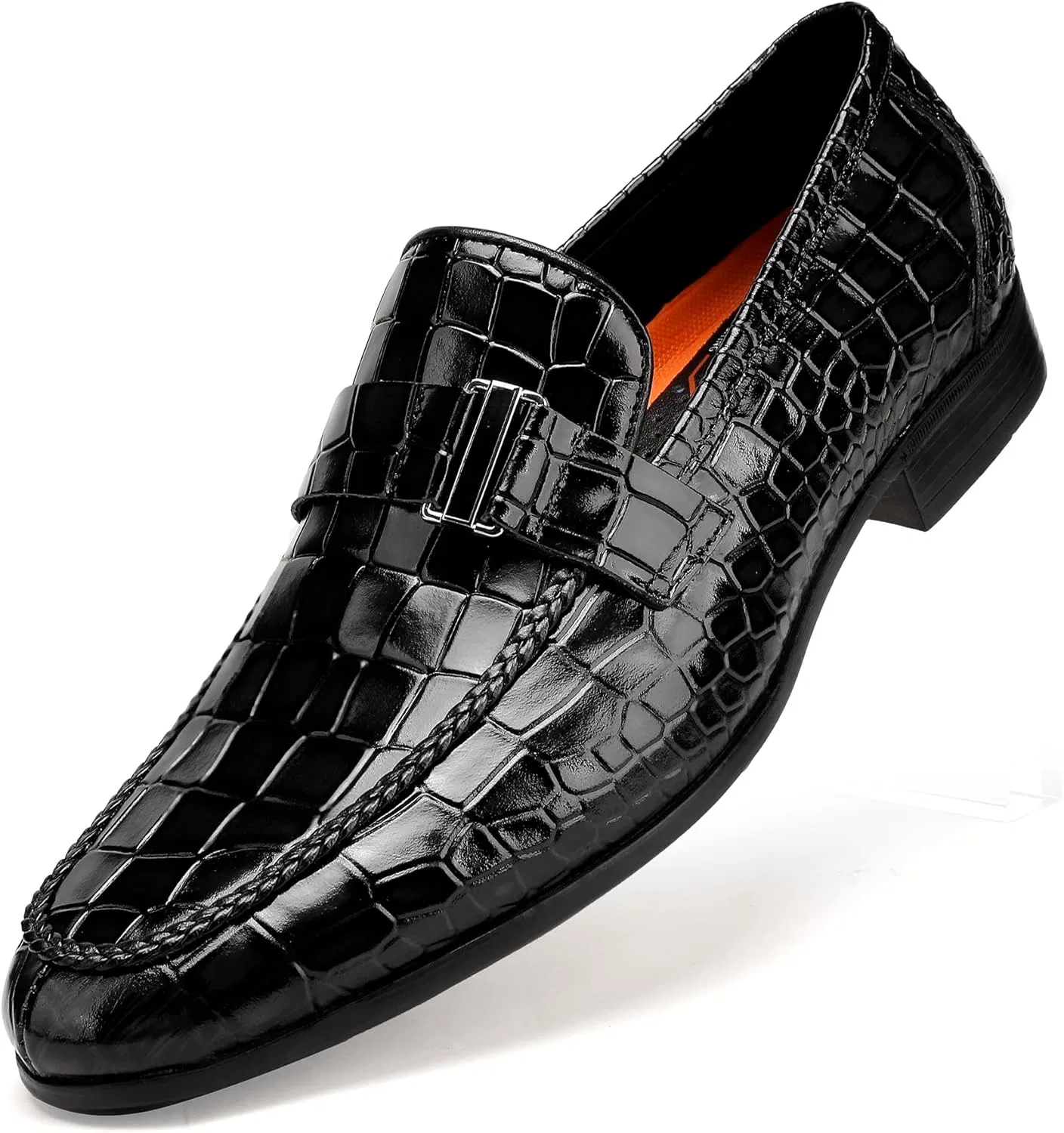 Лоферы с принтом аллигатора, Classic Leather, черный GOLDEN COXES FAMILY