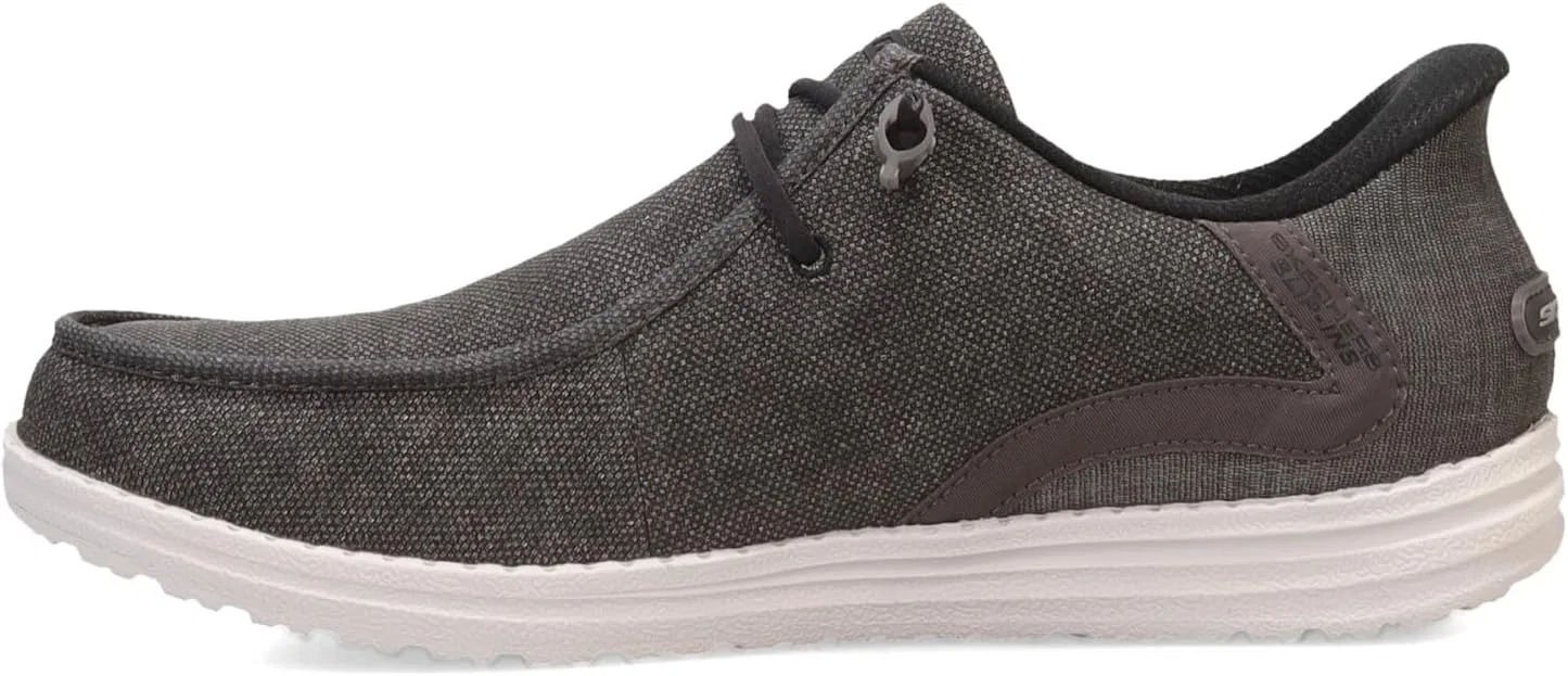 Мужские слипоны Skechers Melson-radlett Moc Toe Bungee, Black Grey — фото 4