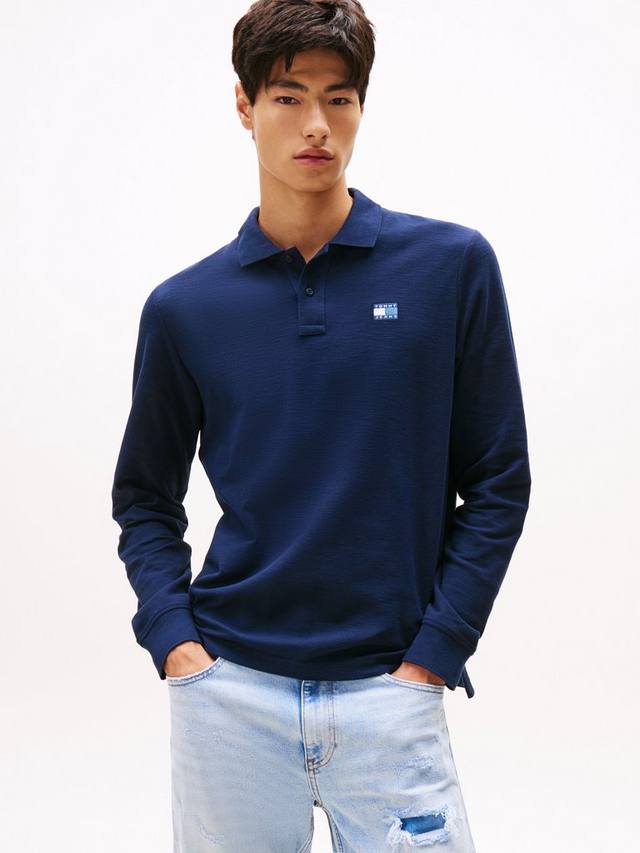 

Хлопковая поло с длинным рукавом от Tommy Jeans Tommy Hilfiger, Dark Night Navy