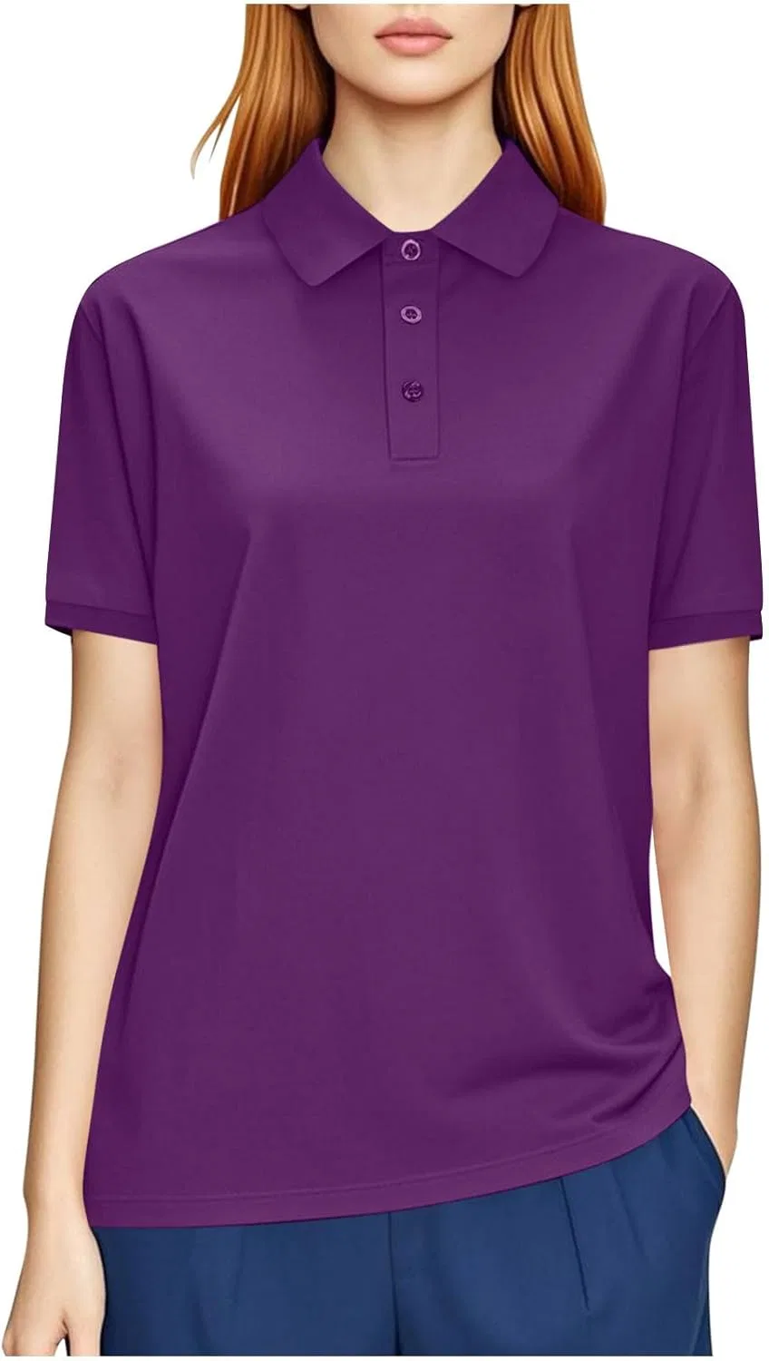 Женская футболка с воротником Quick Dry, A01#purple