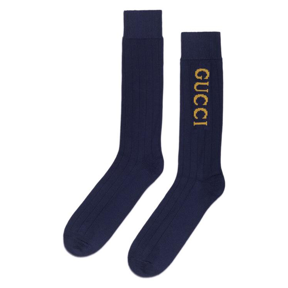 

Носки с логотипом в технике интарсия GUCCI, 1 Pack (Dark Blue)