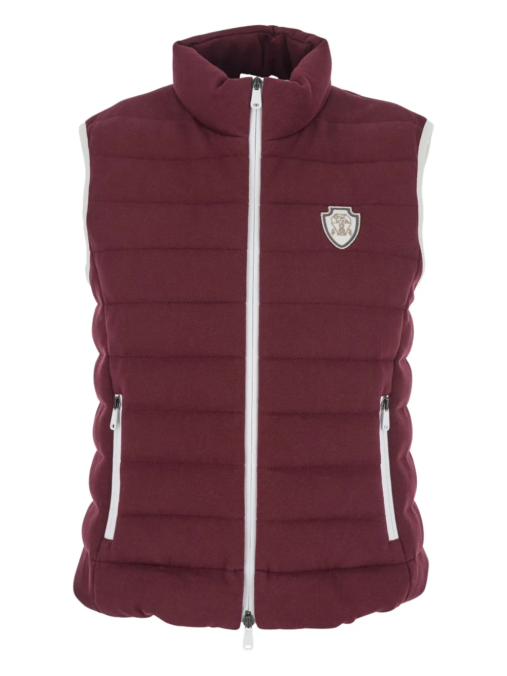 

Стеганый жилет с логотипом Brunello Cucinelli, красный