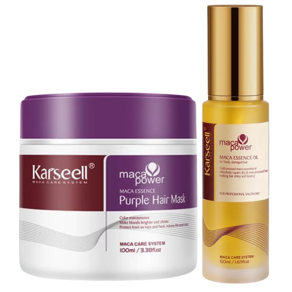 Набор Karseell MACA CARE SYSTEM: фиолетовая маска 100 мл + аргановое масло 50 мл Karseell Maca Care System