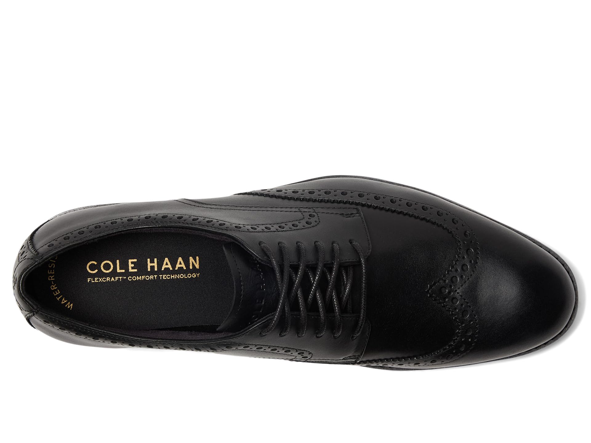 Оксфорды Cole Haan Harmon Grand Wingtip Oxfords, цвет Black Waterproof/Black/Black — фото 2