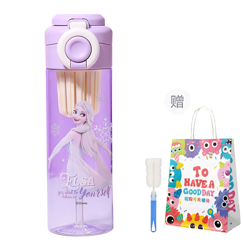 

Двойная пластиковая кружка для воды 600 мл Disney, Double Drink On The Go-Icy Snow+Cup Cleaning Brush+Shopping Bag
