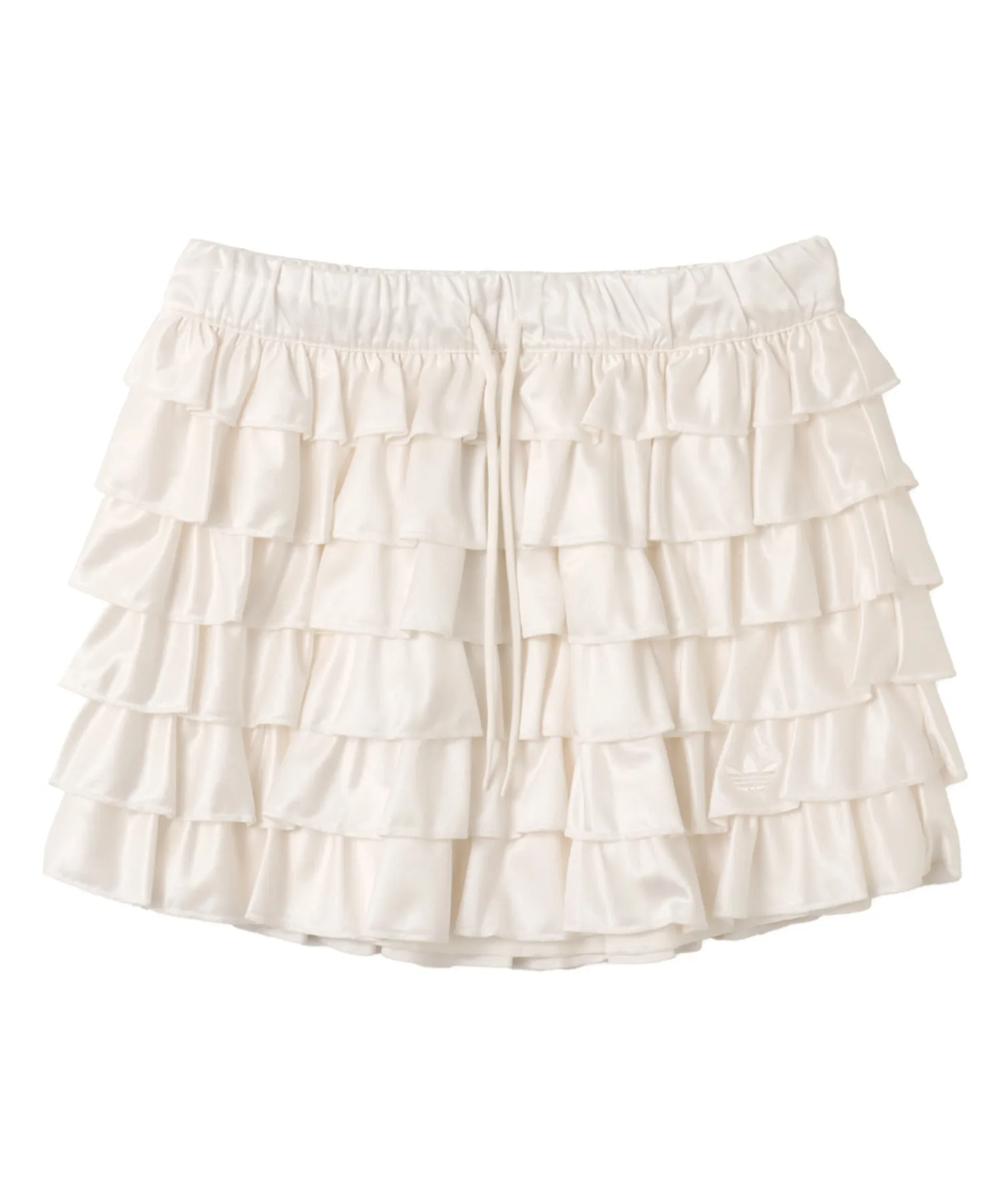 Женская мини-юбка с оборками adidas LACE RUFFLE белая — фото 4