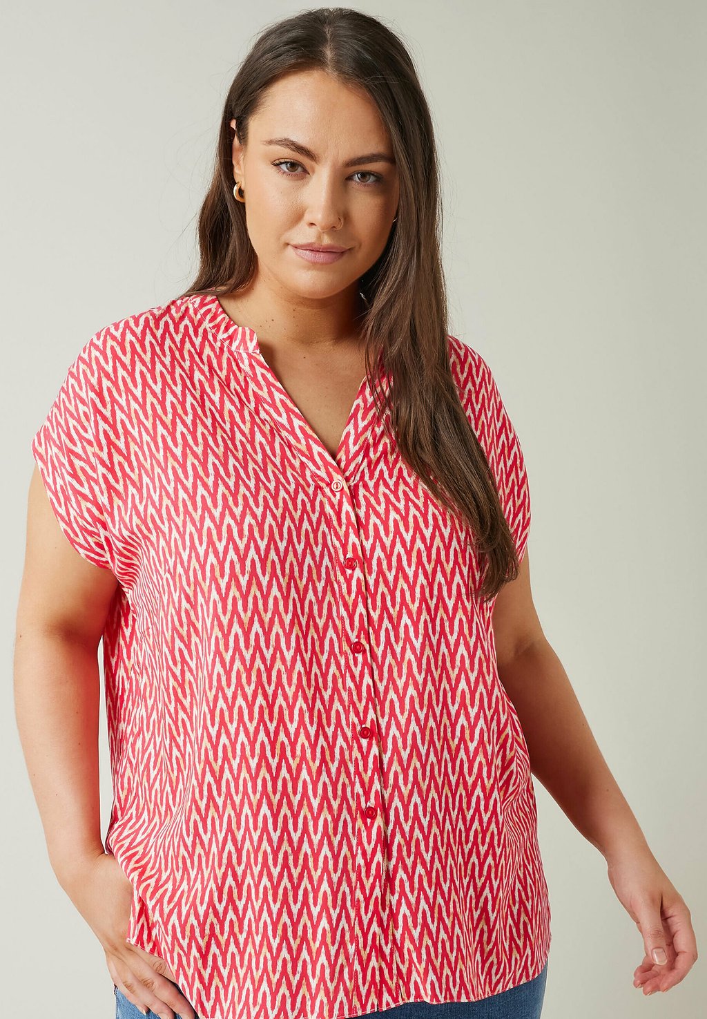 

Блузка на пуговицах ZIG ZAG PRINT Evans, красный
