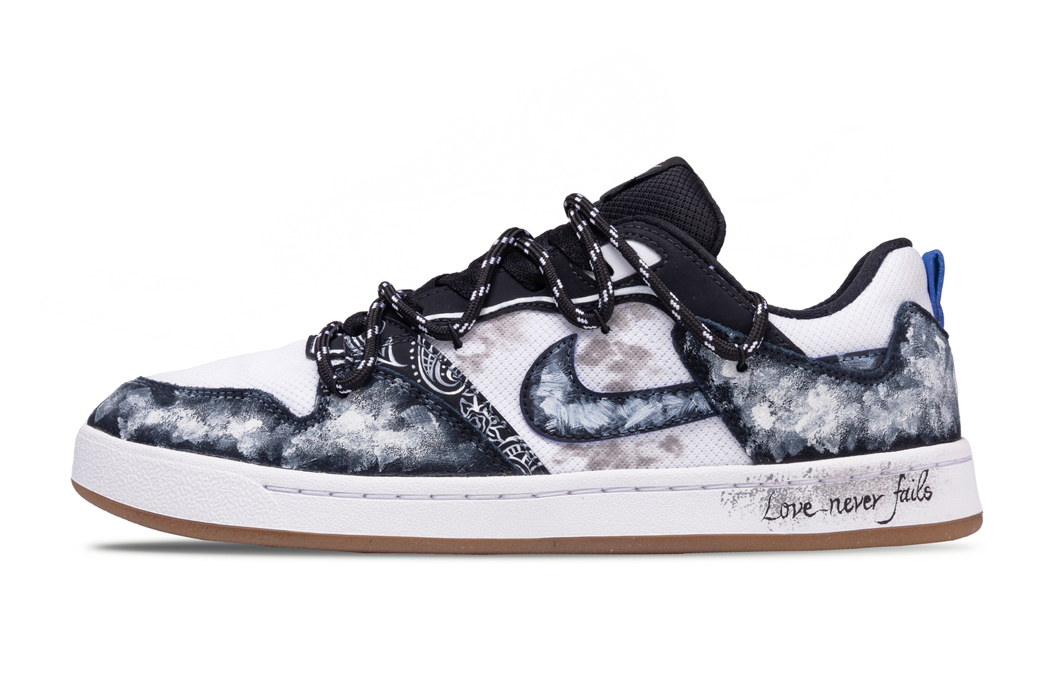 

Nike Кроссовки для скейтбординга SB Alleyoop Mist In The Wild Slip Resistant Abrasion Resistant низкие детские черно-белые