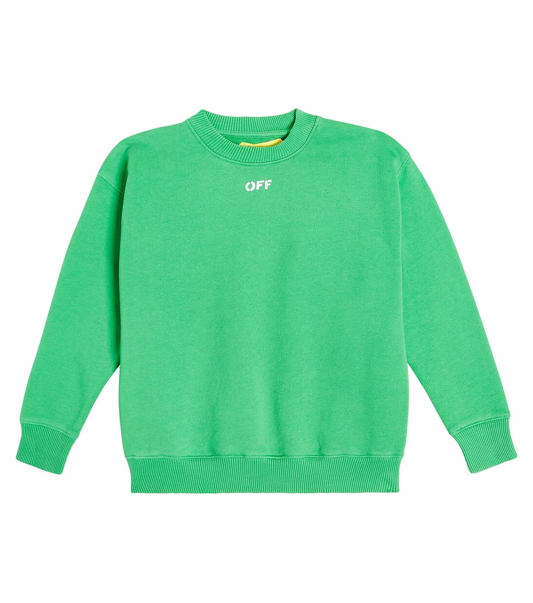 

Хлопковая толстовка с логотипом Off-White Kids, зеленый