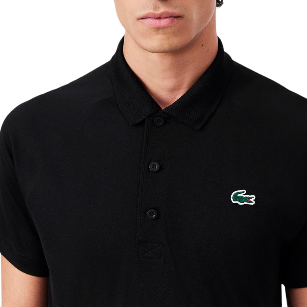 Lacoste мужская спортивная поло с коротким рукавом Regular Fit Green Croc, Black — фото 2