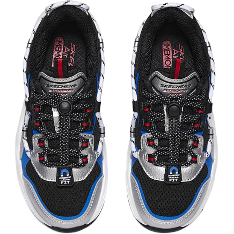 Skechers Kids Износостойкие, легкие, амортизирующие, низкие повседневные кроссовки, черные, красные, синие, детские — фото 3