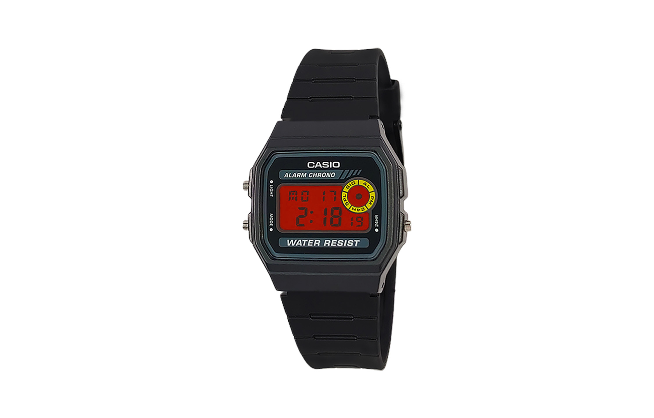 

CASIO Часы Retrofit Series Quartz Movement Resin Strap Watch Men's Watch Black Dial, Black Dial with Red Watch Glass