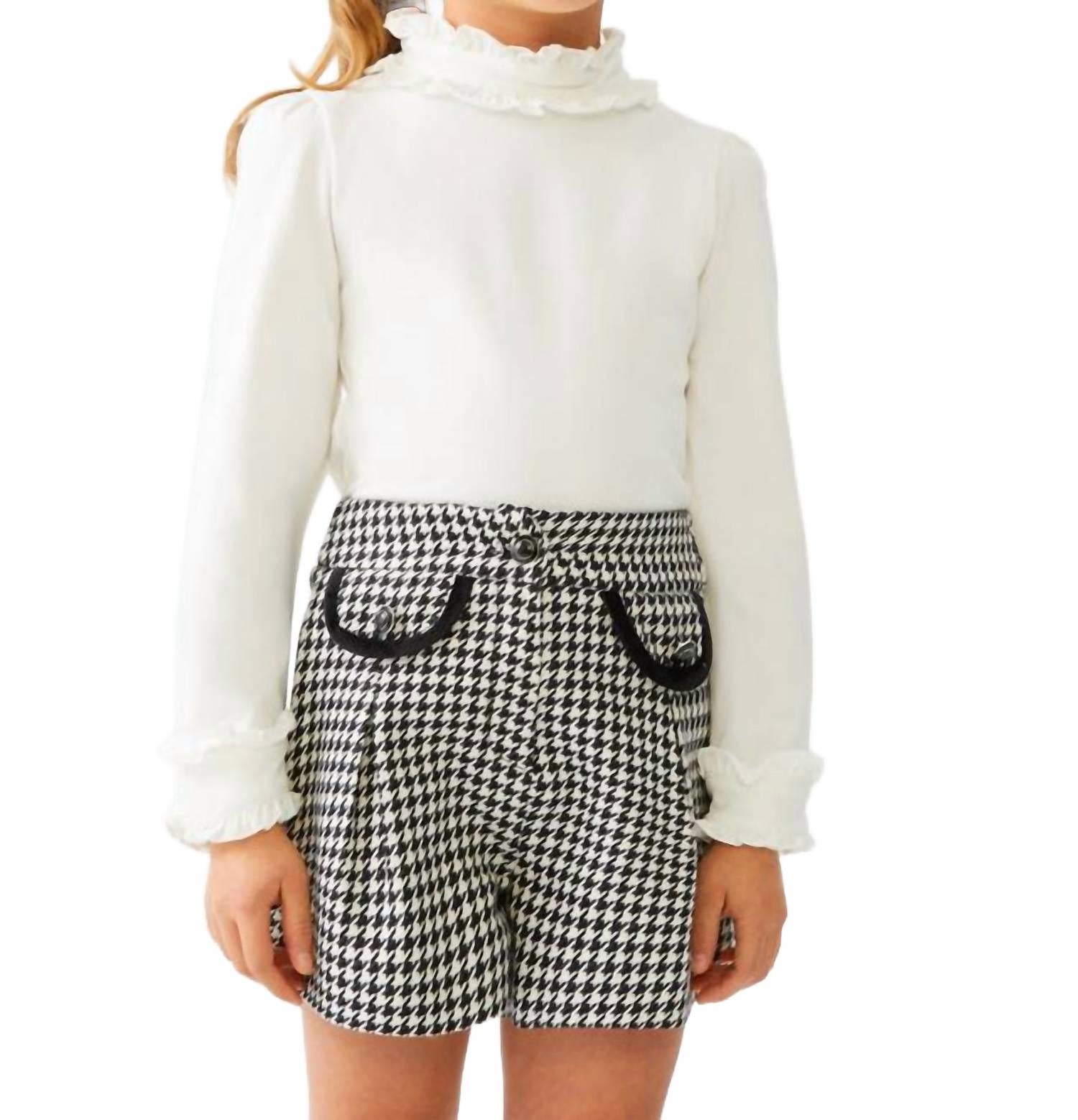 

Однотонные шорты с металлическим узором «гусиная лапка» Abel & Lula, Monochromatic