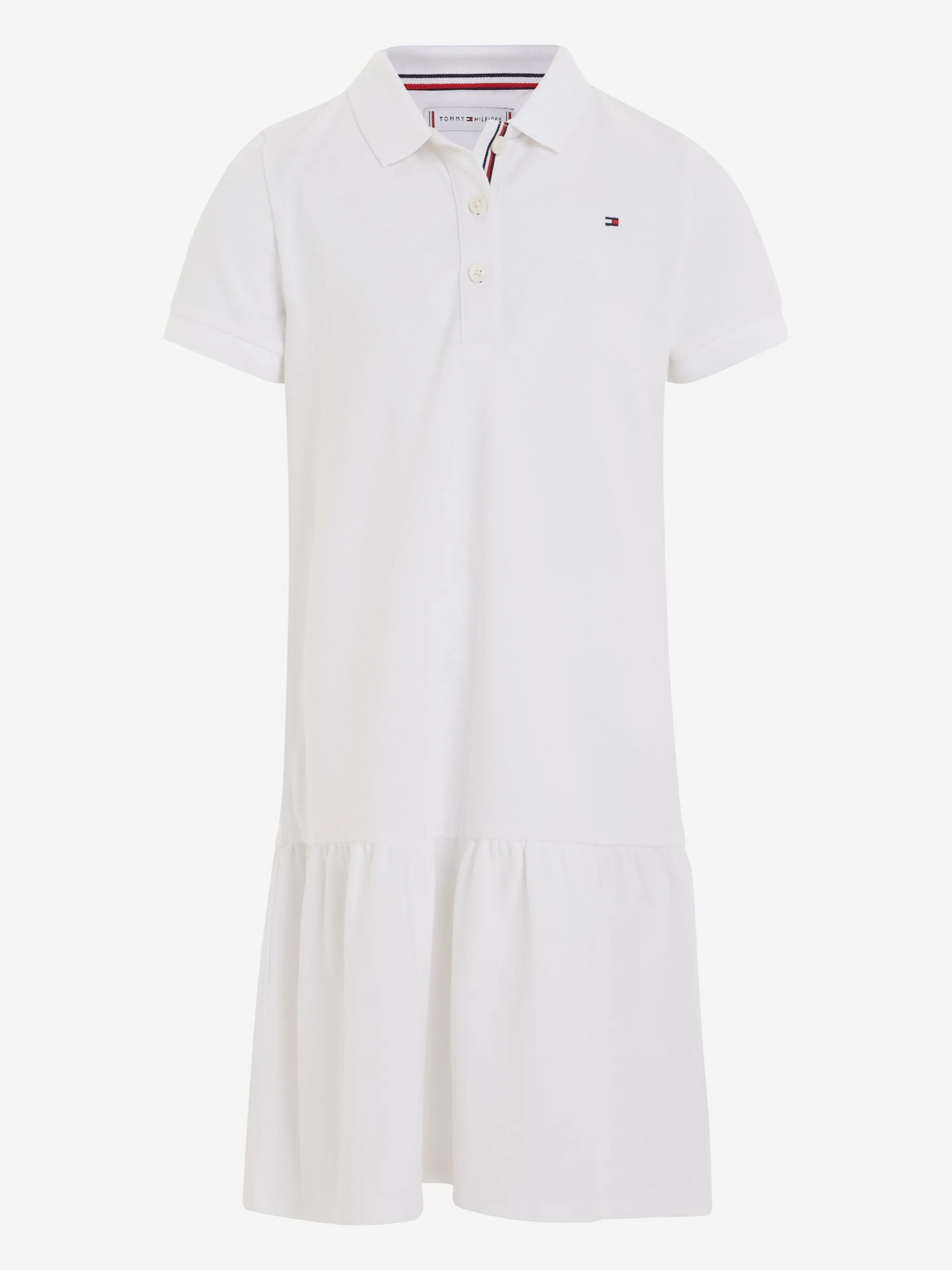 

Платье с воротником поло и короткими рукавами Tommy Hilfiger Junior, белый
