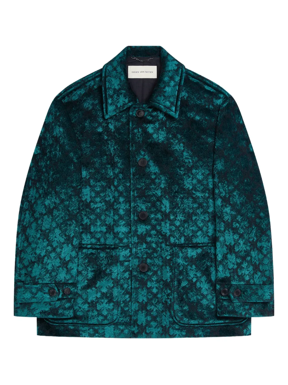 

Жаккардовый однобортный пиджак DRIES VAN NOTEN, синий