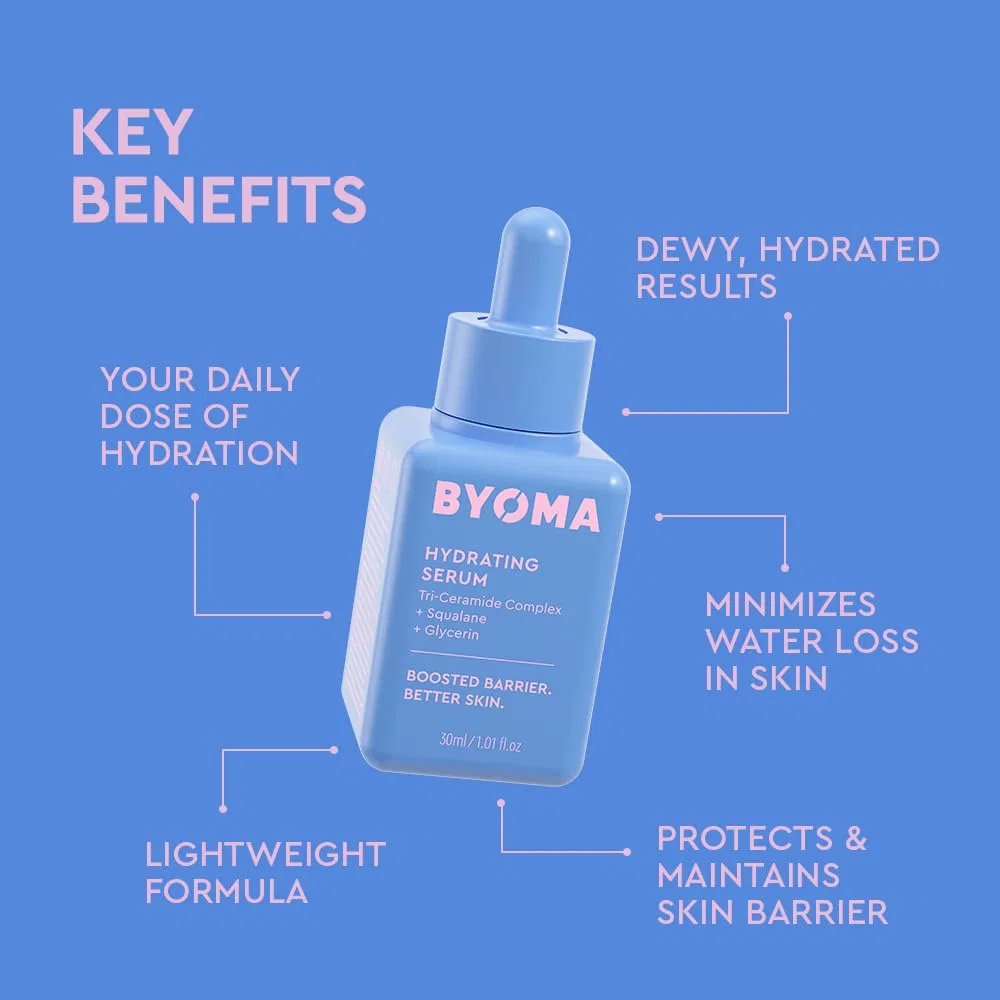 Сыворотка BYOMA — Увлажняющая для лица с скваланом, глицерином и церамидами от, 30 мл — фото 3