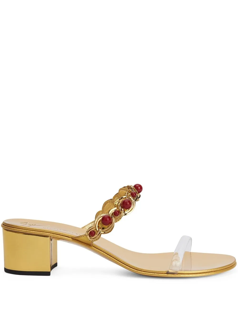 Босоножки с бусинами Giuseppe Zanotti, золотой