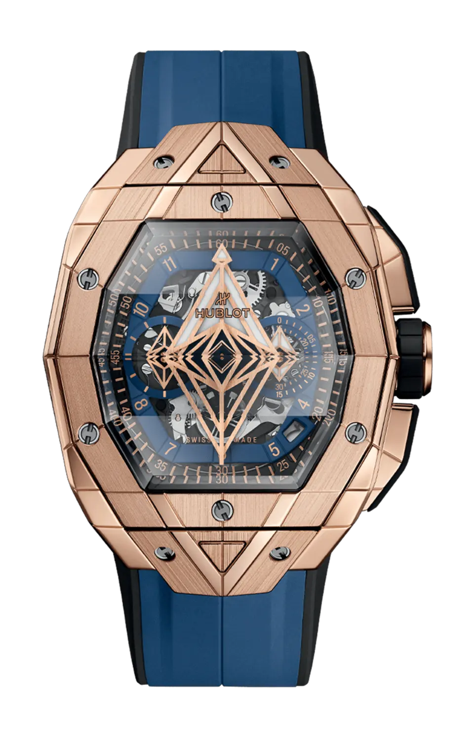 

Часы spirit of big bang sang bleu king gold blue 42 мм limited edition Hublot