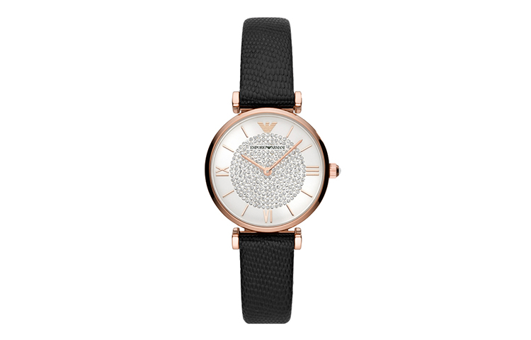 

Часы женские Emporio Armani с кварцевым механизмом, кожаным ремешком, белым циферблатом из коллекции Gypsophila