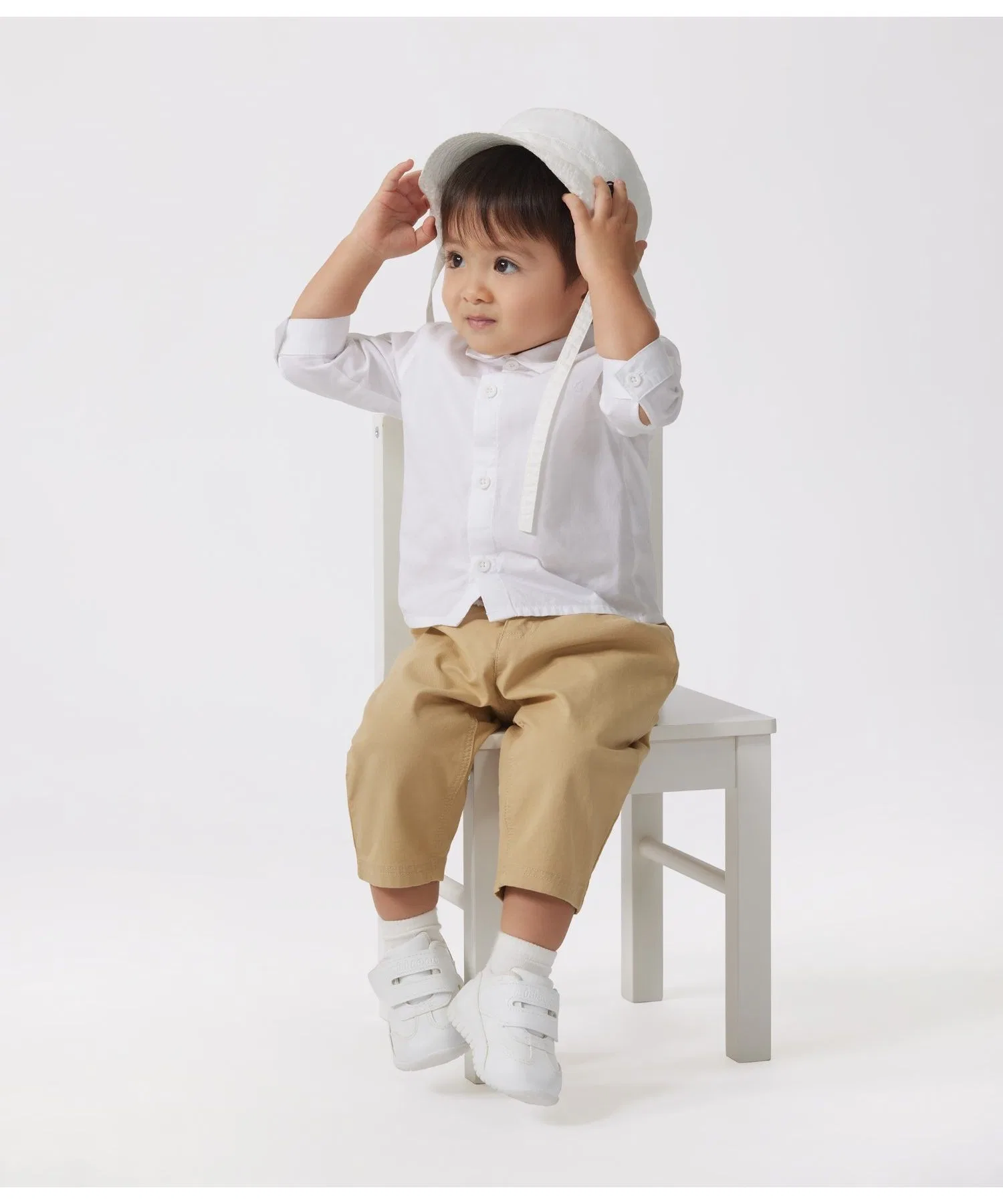 Детские брюки PETIT BATEAU из хлопка бежевые
