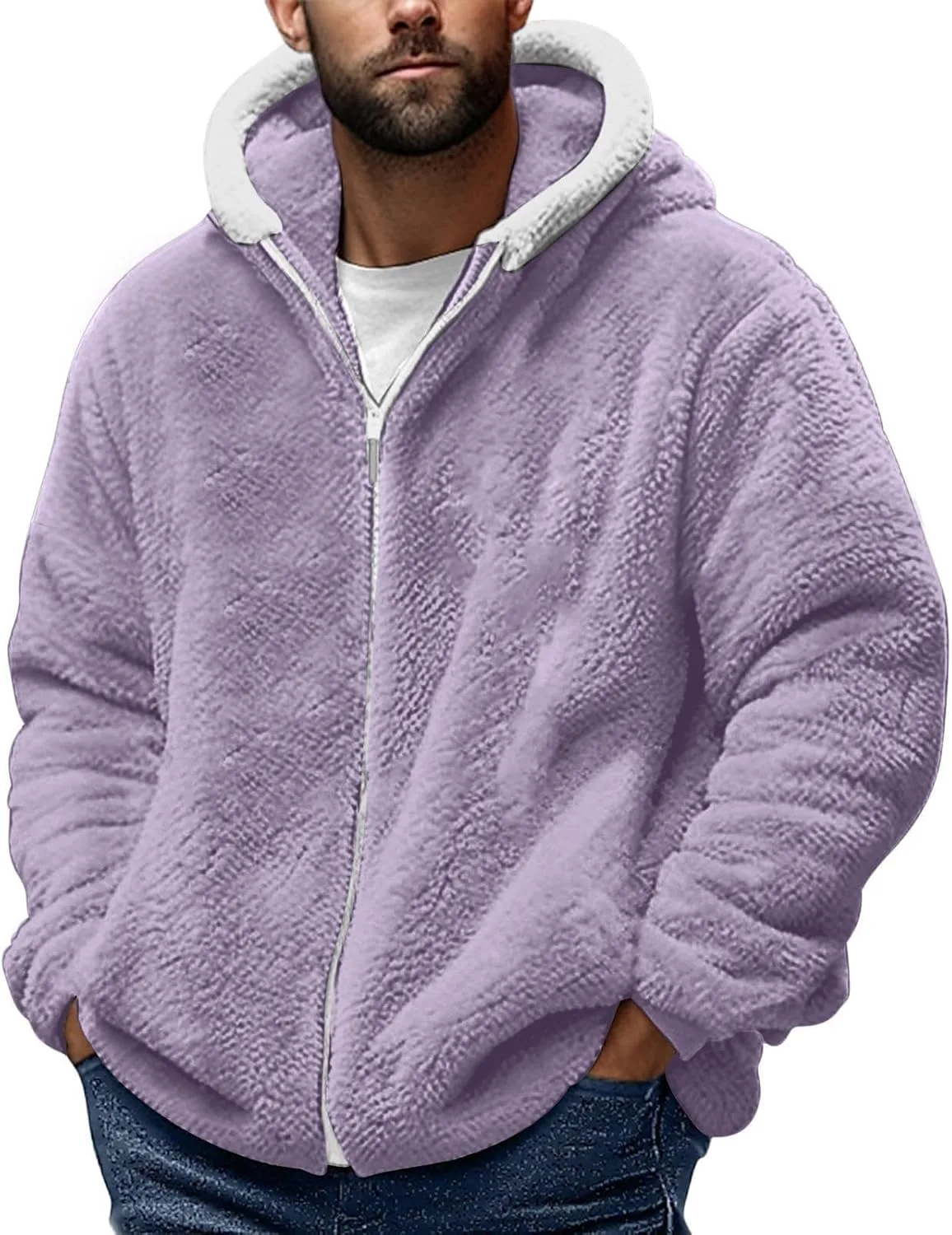 

GOFULY Fleece Jacket Men With Hood