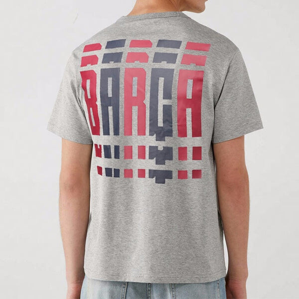 Футболка fc barcelona subject printing round neck short sleeve gray Nike, серый — фото 3