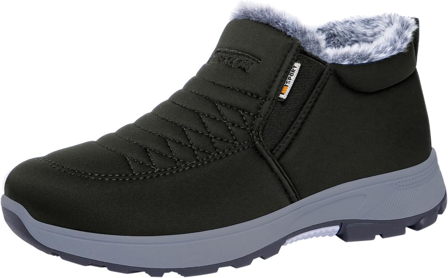 

Ботинки для женщин и мужчин на зиму с удобным теплым мехом, короткие ботинки для улицы, водонепроницаемые ботильоны на каждый день Generic, темно-зеленый