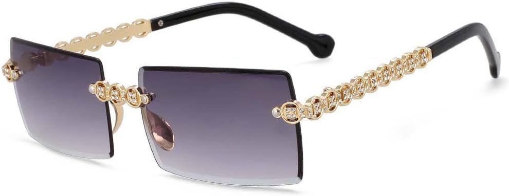 

Защитные прямоугольные безрамочные женские солнцезащитные очки с металлическим покрытием и огранкой "бриллиант", защита от УФ-излучения UV400 generic, Gradient Black Ash