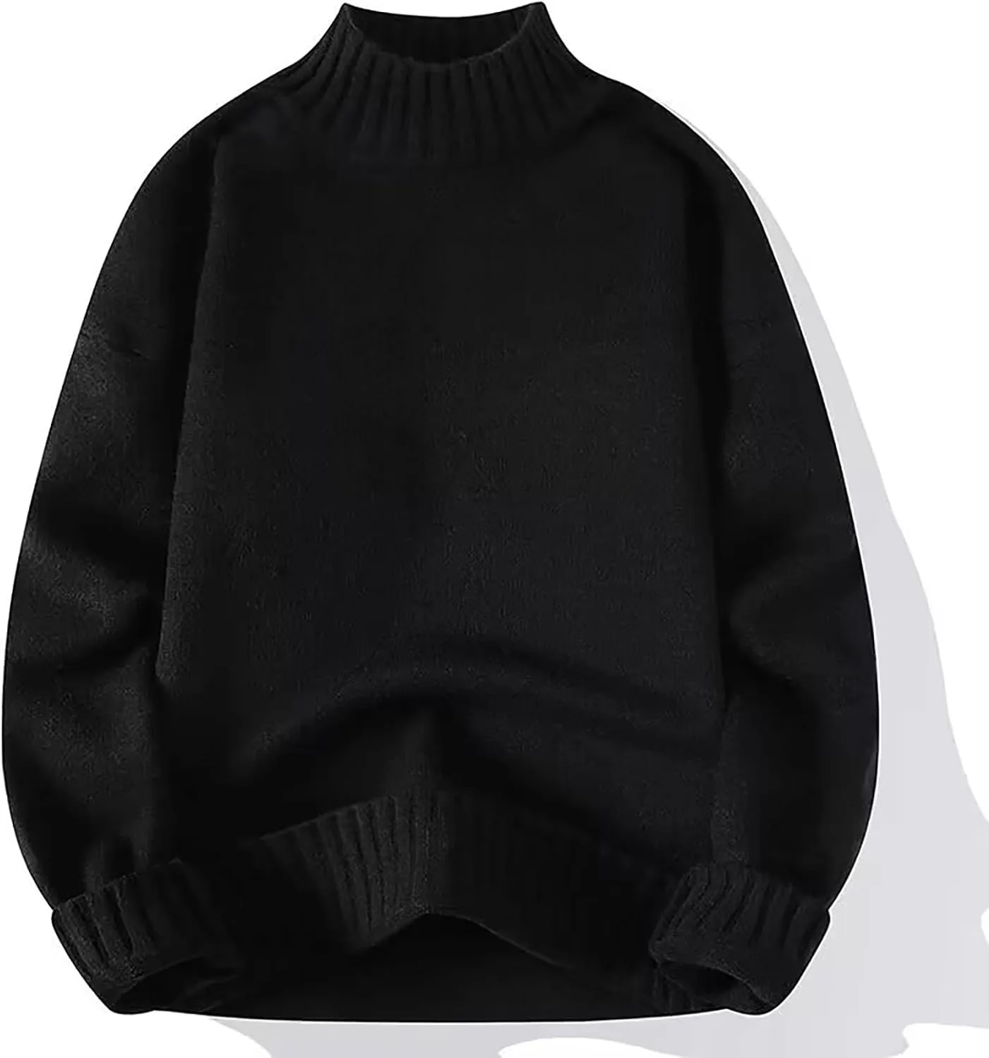 

Мужской свитер с воротником-гольф, рифленый, с длинными рукавами AQAYL