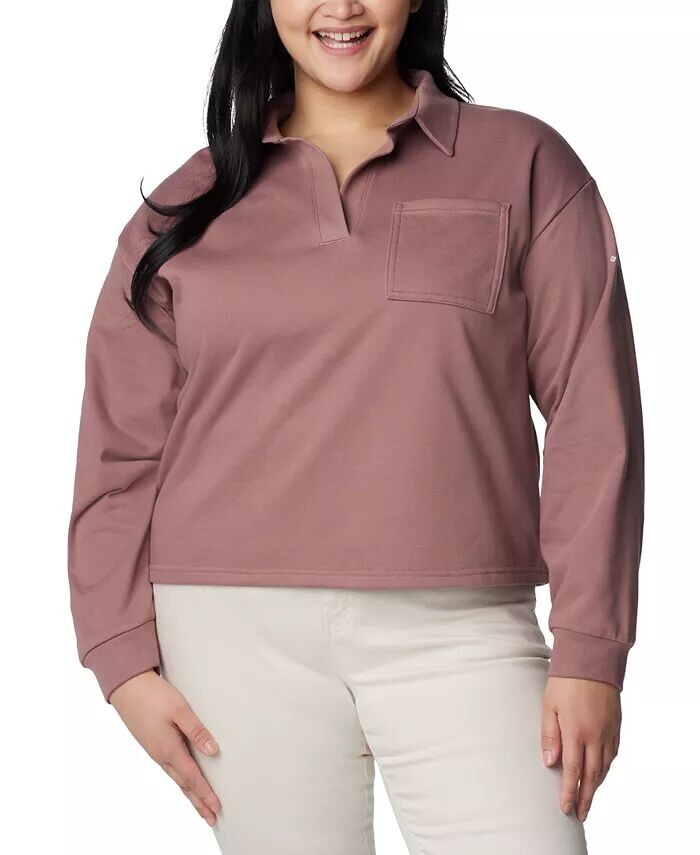 

Топ с длинными рукавами и воротником Trek™ Plus Size Columbia, фиолетовый