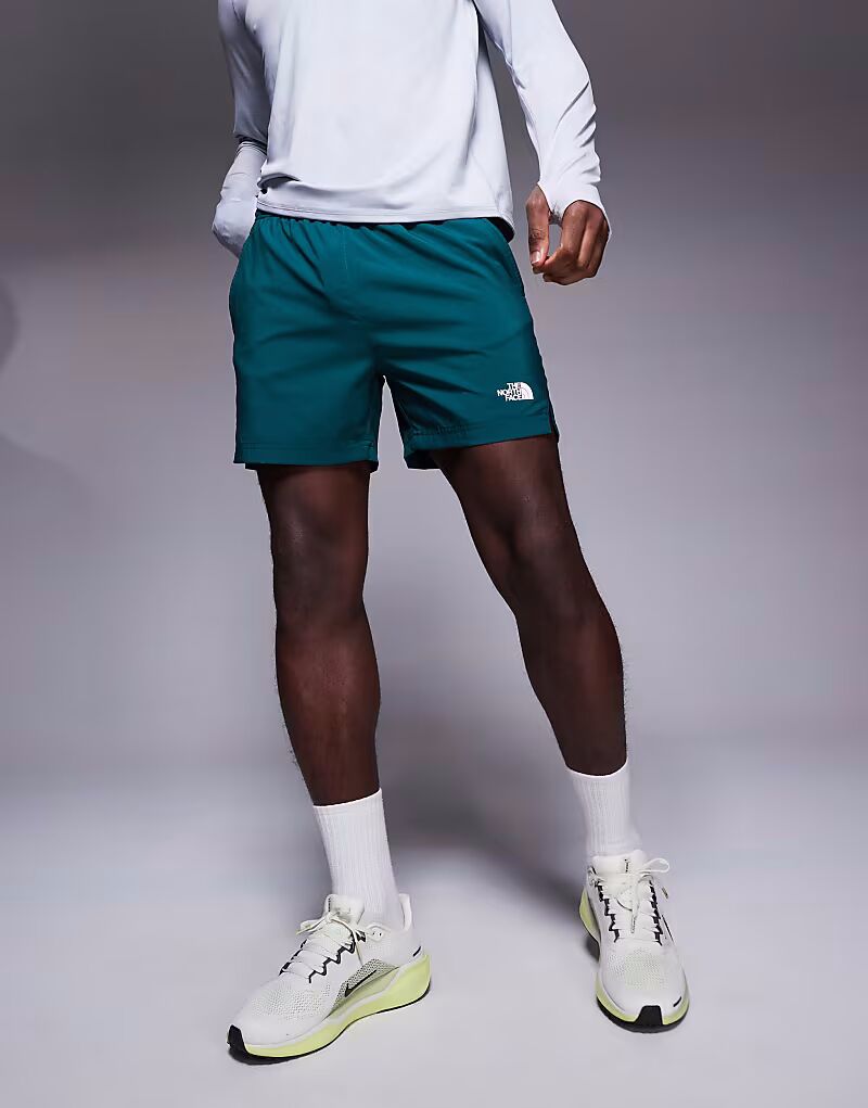 

Шорты с логотипом North Face 24/7 длиной 5 дюймов темно-зеленого цвета