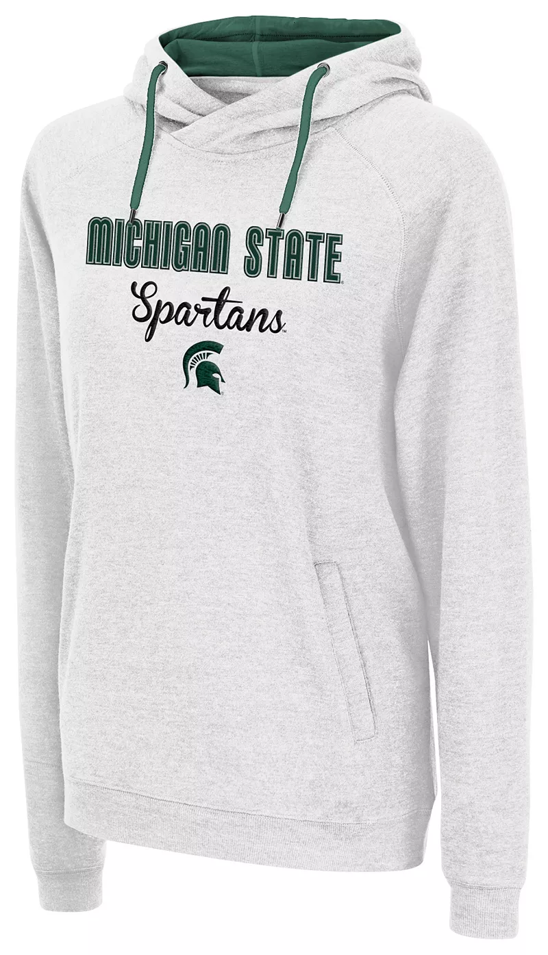

Женский белый пуловер с капюшоном Colosseum Michigan State Spartans