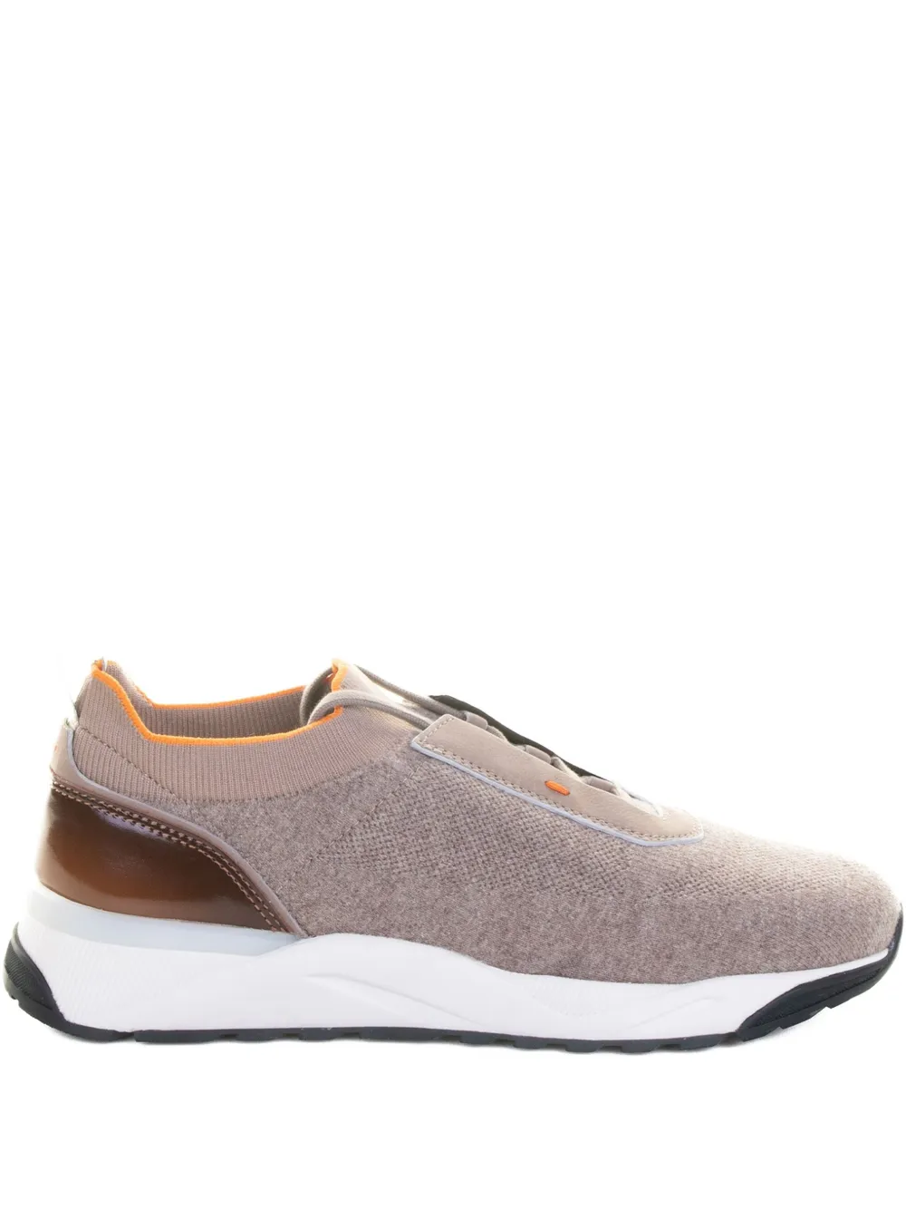 

Кроссовки с трикотажными вставками Santoni, коричневый
