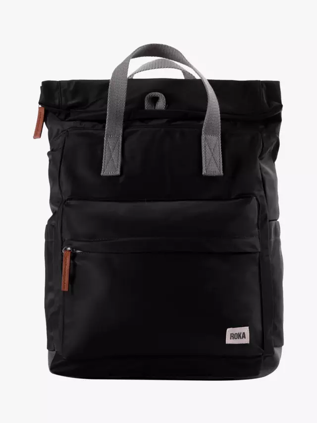 

Рюкзак ROKA London Canfield B Recycled Nylon Rolltop, черный