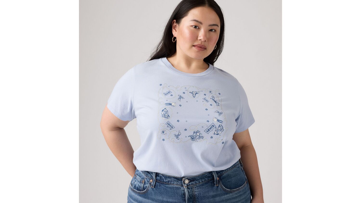 

Футболка с идеальным логотипом (большие размеры) Levi's, Kentucky Blue Bandana - Blue