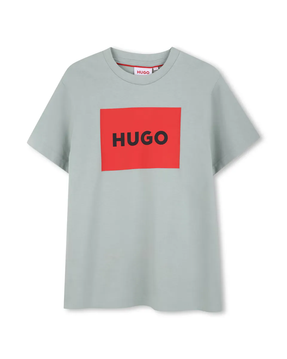 

Детская хлопковая футболка Hugo, бирюзовый